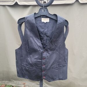 Men's leather biker vest size 42